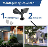 LED Solar-Gartenspot, mit Spieß, 1,5 W, 3000 K.