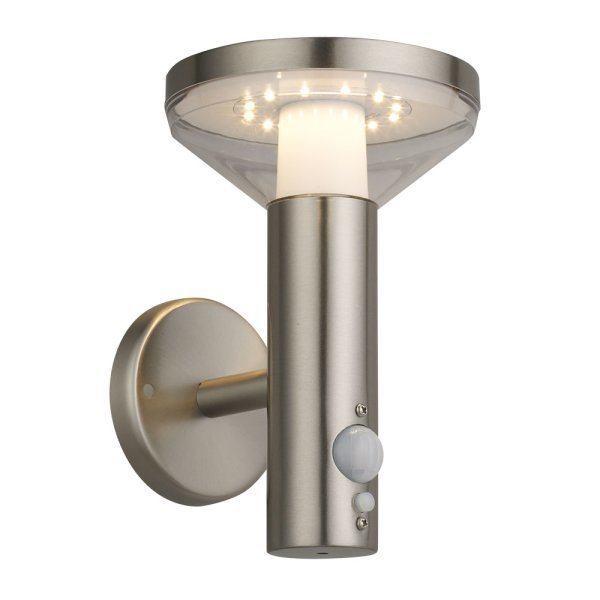 LED-Solarleuchte, Wandleuchte, 2 W, Bewegungsmelder, rund.