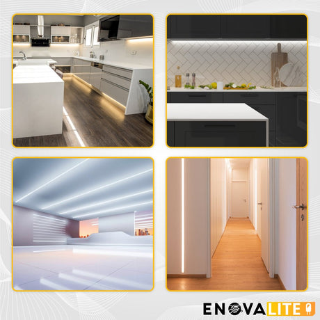 LED-Streifen mit CCT-Funktion, warm-, neutral-, und kaltweißes Licht, 5 Meter Länge, IP65, 60LED/m, 24 V, 10 mm.