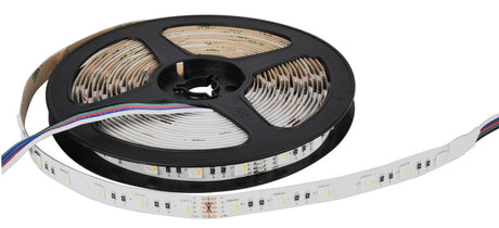 LED-Streifen, RGB und kaltweißes Licht, 5 Meter Länge, 60LED/m, 24 V, 10 mm.