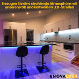 LED-Streifen, RGB und kaltweißes Licht, 5 Meter Länge, IP54, 60LED/m, 24 V, 10 mm.