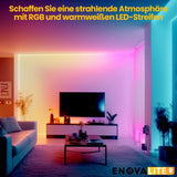 LED-Streifen, RGB und warmweißes Licht, 5 Meter Länge, 60LED/m, 12 V, 10 mm.