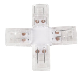 LED-Streifen Verbinder, X-förmig, 4 polig, für 8 mm RGB LED-Streifen geeignet.