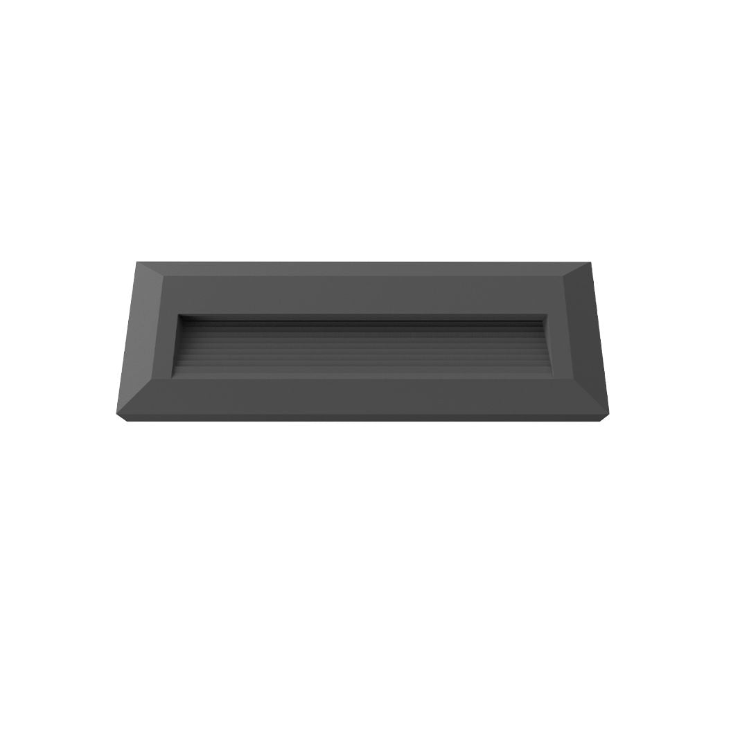 LED Stufenleuchte, 3 W, 100 lm, IP65, warmweiß (3000K), schwarz, rechteckig.