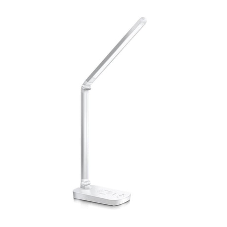LED-Tischlampe, 5 W, dimmbar, silber, inkl. induktiver Lademöglichkeit.