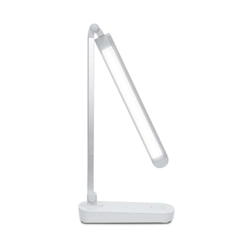 LED-Tischlampe, 5 W, dimmbar, silber, inkl. induktiver Lademöglichkeit.