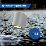 LED Wandleuchte, Aluminium, silber, IP54, GU10, AC220-240V.