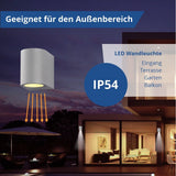 LED Wandleuchte, Aluminium, silber, IP54, GU10, AC220-240V.