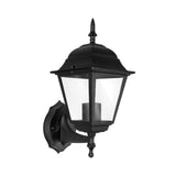 LED Wandleuchte, E27 Fassung, IP44, schwarz.