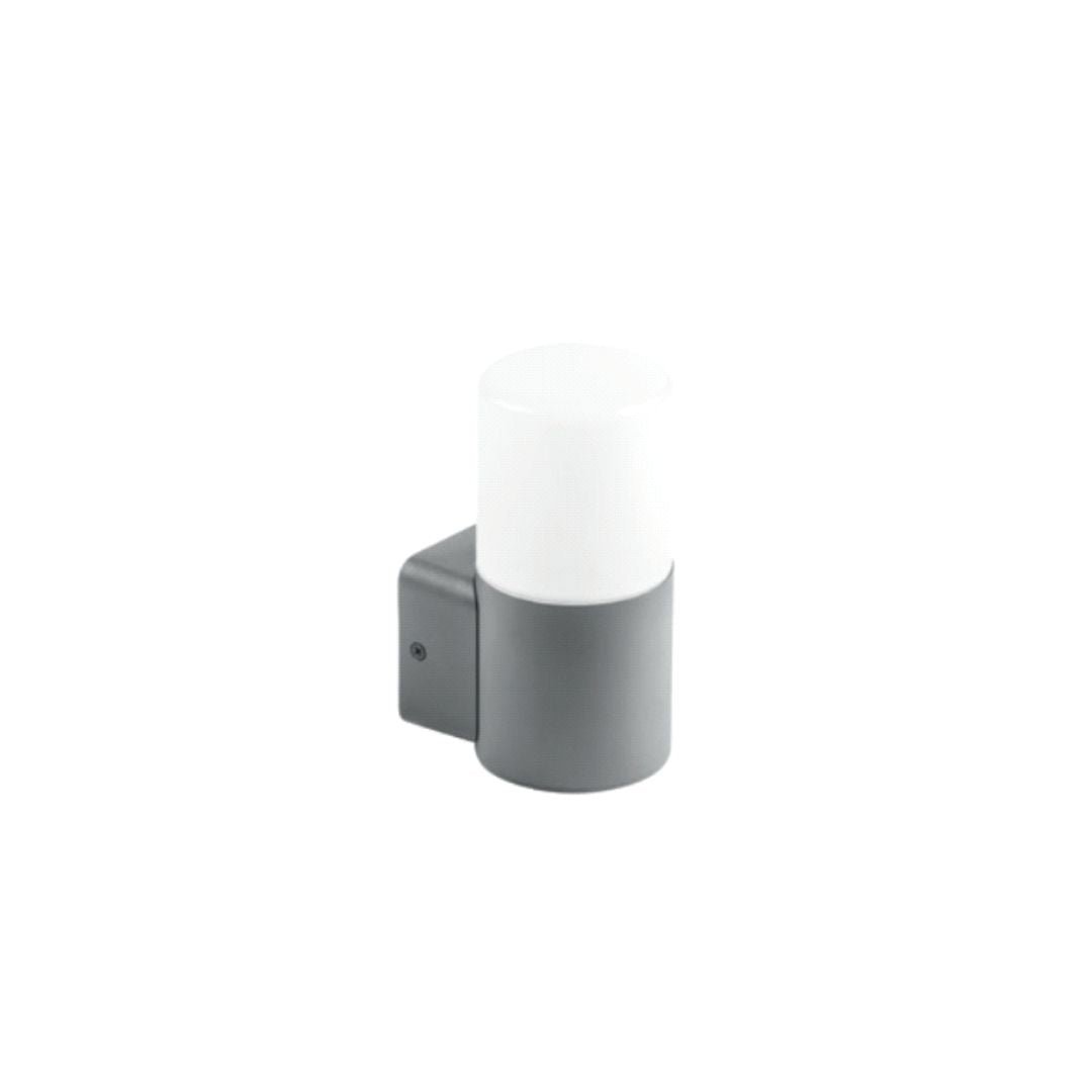 LED Wandleuchte E27, Gartenleuchte, IP44, einfach, graphit.
