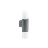 LED Wandleuchte E27, Gartenleuchte, IP44, zweifach, graphit.