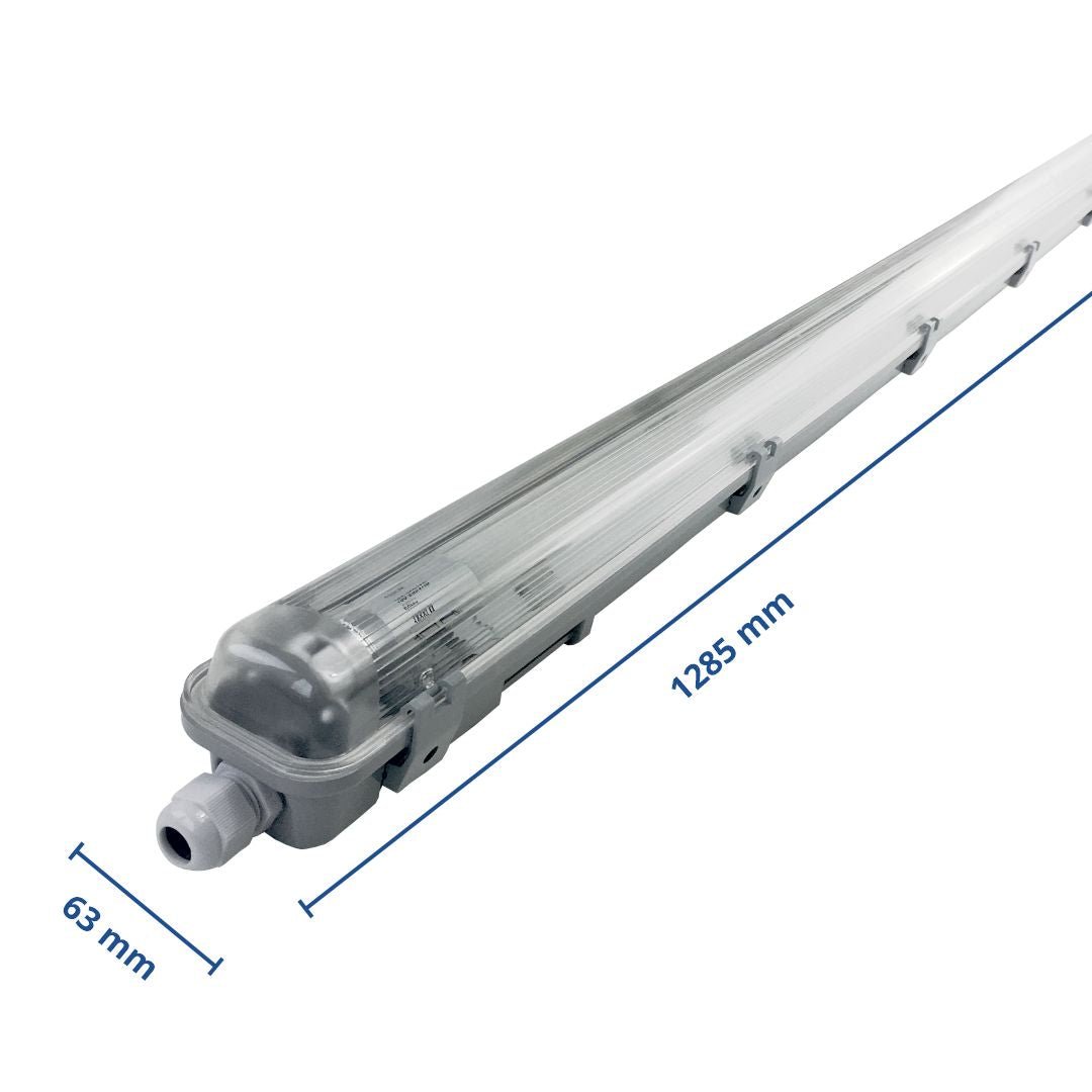 LED-Wannenleuchte, 18 W, 1600 lm, 6000 K, 128,5 cm, IP65, 1 flammig.