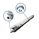 LED-Wannenleuchte, 9 W, 800 lm, 4500 K, 68,0 cm, IP65, 1 flammig.