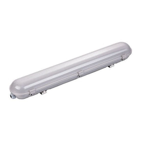Not-LED-Wannenleuchte IP65, 120 cm, 40 W, 6000 K, rostfreie Clips, mit Akku.