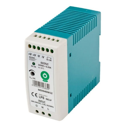 Schaltnetzteil, Hutschiene, 40 W, 12 V, 3,33 A.