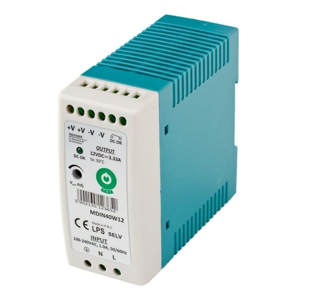 Schaltnetzteil, Hutschiene, 40 W, 24 V, 1,7 A.