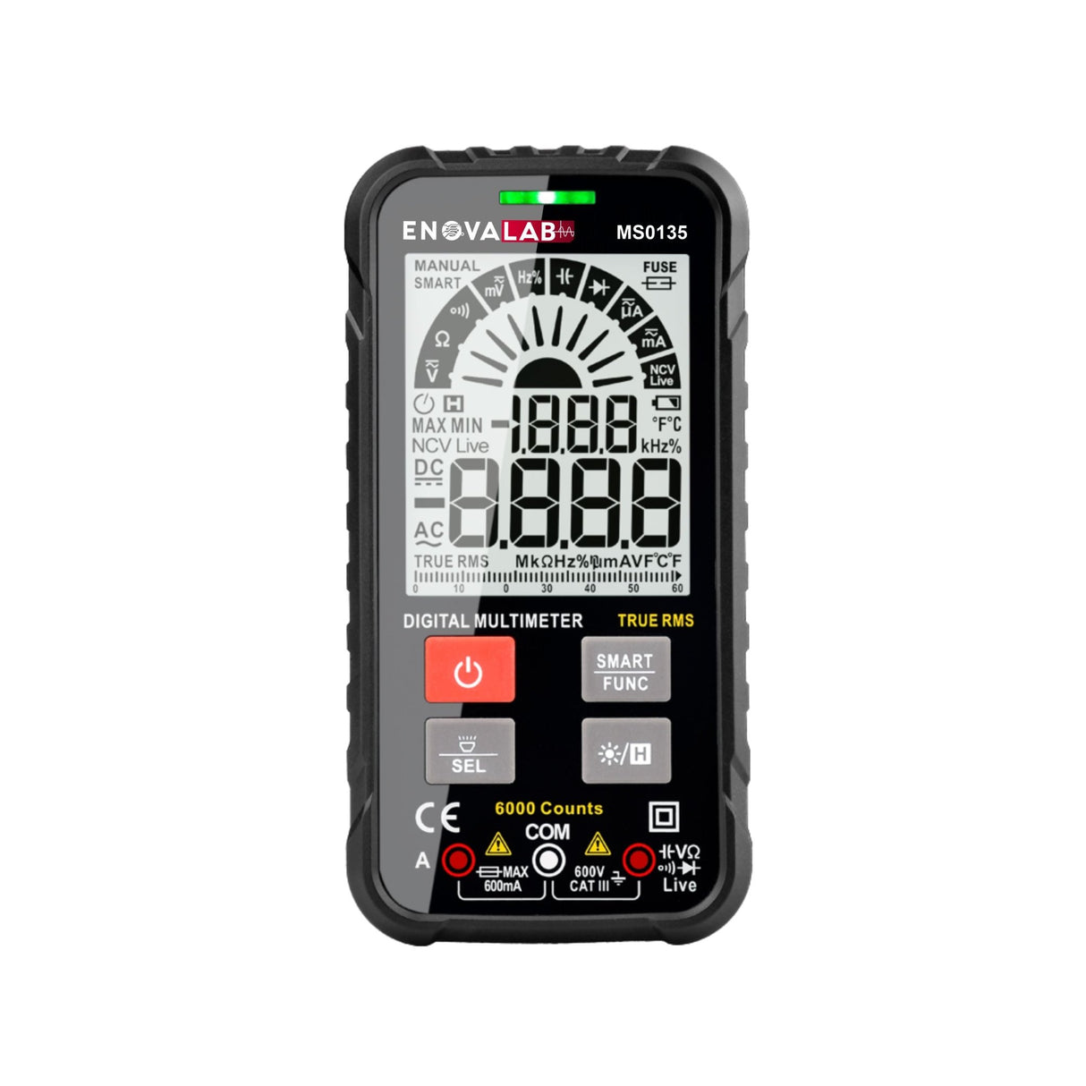 SMART TrueRMS Digital-Multimeter in Slim Design, 6.000 Counts.