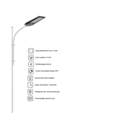 Solar Straßenleuchte mit PIR Sensor, Parkplatzleuchte, 5W PV, 600lm, 6500K, IP54.