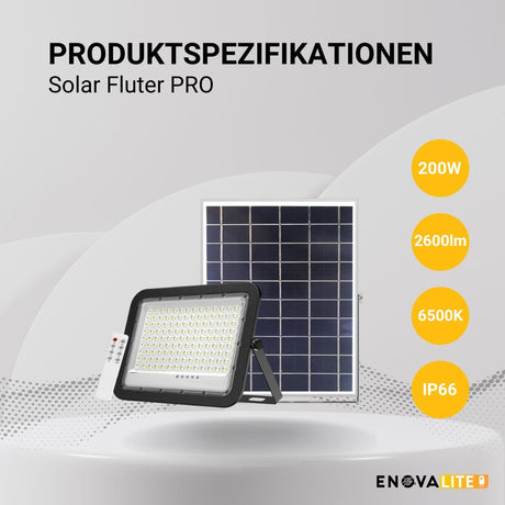 Solarstrahler PRO, LED-Fluter, Solar mit Akku, 20 W PV, 2600 lm, 6500K, IP65, Aludruckguss.