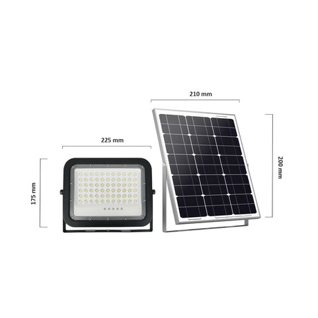 Solarstrahler PRO, LED-Fluter, Solar mit Akku, 6 W PV, 800 lm, 6500K, IP65, Aludruckguss.