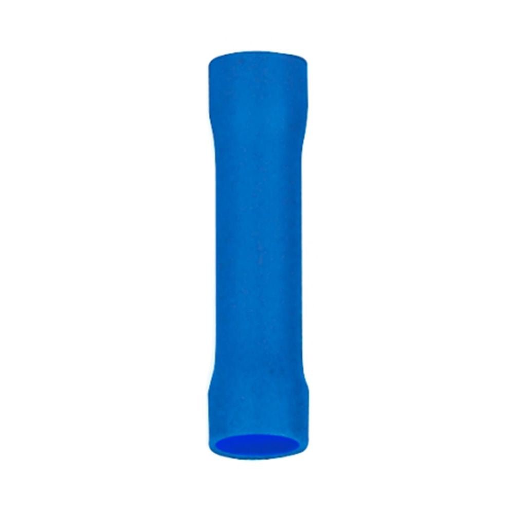 Stoß-/Schrumpfverbinder, isoliert, 20 Stk., 2 mm², 26 x 2,3 x 2,3 mm, blau.