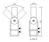 Straßenleuchtenhalterung Adapter, 60 mm, grau.