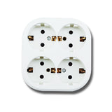 Vierfach-Schutzkontakt-Steckdose, 16 A, 250 V, weiß, AP.