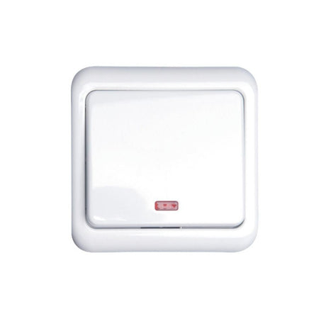 Wechselschalter mit Kontrollleuchte, UP, 10 A, 250 V, weiß.